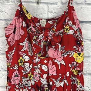 Loft Beach Red Floral Spaghetti Strap Dress NWT Size 8